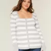 Långärmad Babydoll-tröja med fyrkantig hals Långärmad Babydoll-tröja med fyrkantig hals