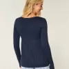 Långärmad Babydoll-tröja med fyrkantig hals Långärmad Babydoll-tröja med fyrkantig hals