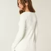 Långärmad Babydoll-tröja med fyrkantig hals Långärmad Babydoll-tröja med fyrkantig hals