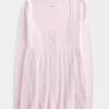 Långärmad Babydoll-tröja med fyrkantig hals Långärmad Babydoll-tröja med fyrkantig hals