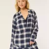 Långärmad flanell pyjamastopp Långärmad flanell pyjamastopp