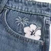 Low-Rise Broderad Denim Mini Skort Low-Rise Broderad Denim Mini Skort