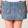 Low-Rise Broderad Denim Mini Skort Low-Rise Broderad Denim Mini Skort