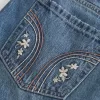 Low-Rise Broderad Denim Mini Skort Low-Rise Broderad Denim Mini Skort