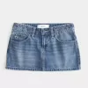 Low-Rise broderad rosett Denim Mini Skort