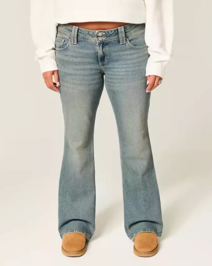 Low-Rise Butterfly Brodery Medium Wash Bootcut Jeans Low-Rise Butterfly Brodery Medium Wash Bootcut Jeans