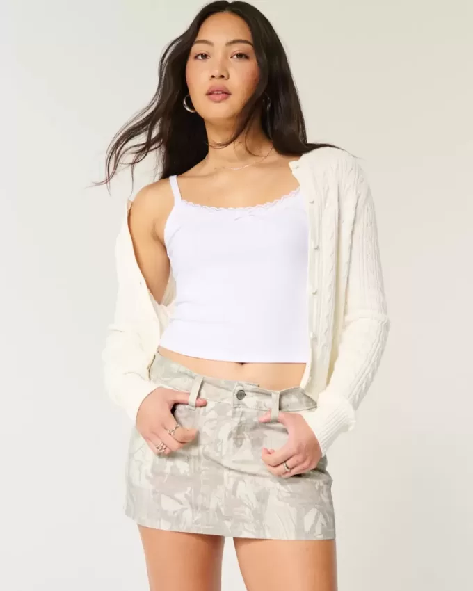 Low-Rise Camo Twill Mini Skort Low-Rise Camo Twill Mini Skort