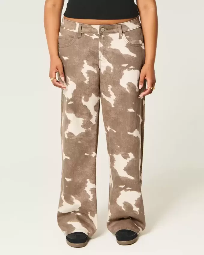 Low-Rise Cow Print Baggy Jeans Low-Rise Cow Print Baggy Jeans
