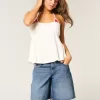 Low-Rise Dark Wash American Flag Graphic Baggy Jort Low-Rise Dark Wash American Flag Graphic Baggy Jort