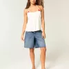 Low-Rise Dark Wash American Flag Graphic Baggy Jort Low-Rise Dark Wash American Flag Graphic Baggy Jort