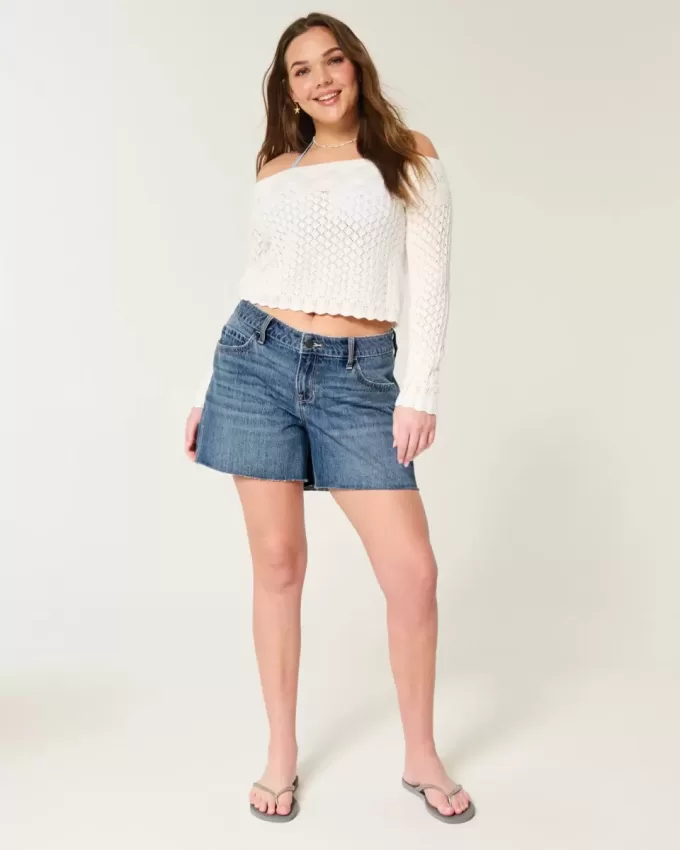 Low-Rise Dark Wash Baggy jeansshorts 5″ Low-Rise Dark Wash Baggy jeansshorts 5″