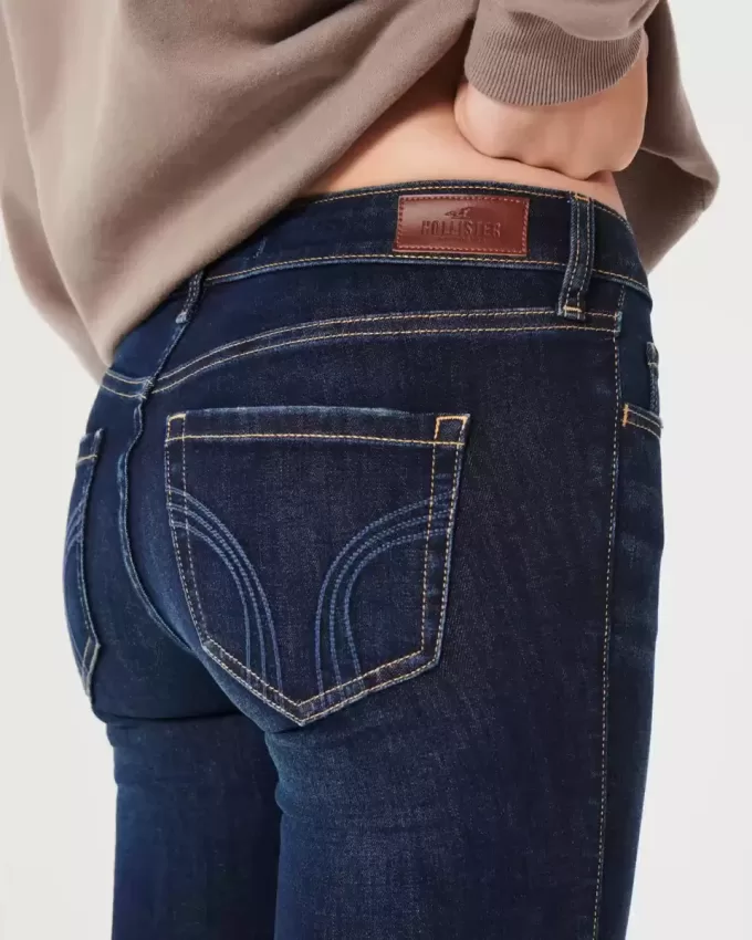 Low-Rise Dark Wash Boot Jeans
