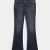 Low-Rise Dark Wash Broderade Bootcut-jeans Low-Rise Dark Wash Broderade Bootcut-jeans