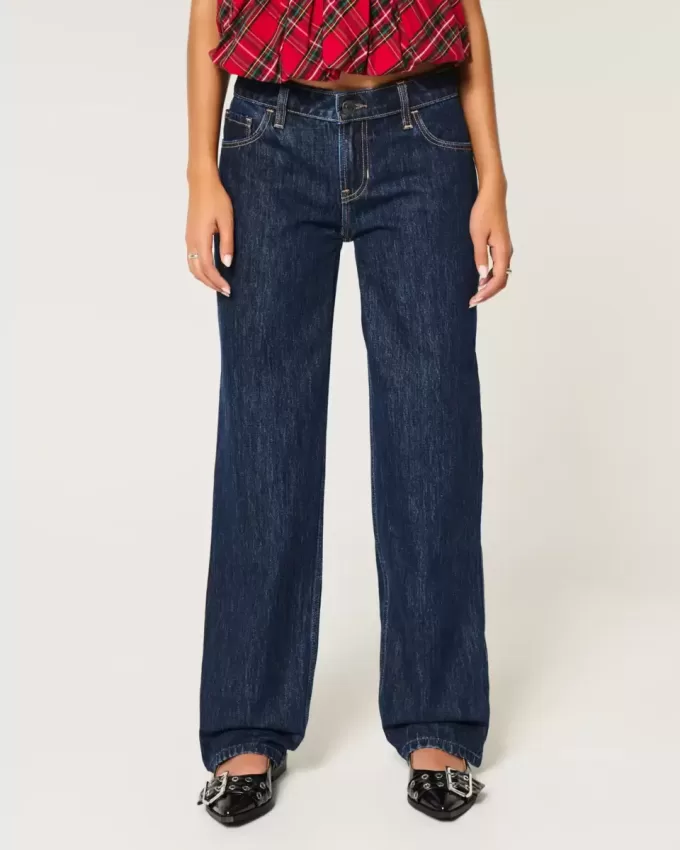 Low-Rise Dark Wash Loose jeans