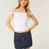 Low-Rise Dark Wash Plaid Pocket Denim Mini Skort Low-Rise Dark Wash Plaid Pocket Denim Mini Skort