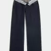 Low-Rise Dark Wash Vikbar midja Baggy jeans Low-Rise Dark Wash Vikbar midja Baggy jeans