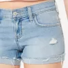 Low-Rise Distressed Light Wash jeansshorts Low-Rise Distressed Light Wash jeansshorts