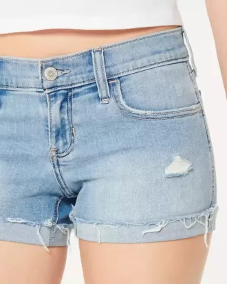 Low-Rise Distressed Light Wash jeansshorts