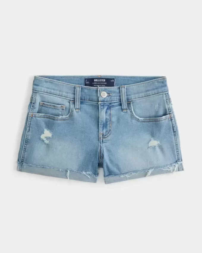 Low-Rise Distressed Light Wash jeansshorts Low-Rise Distressed Light Wash jeansshorts