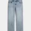 Low-Rise Distressed Medium Wash Relaxed Straight Jeans Low-Rise Distressed Medium Wash Relaxed Straight Jeans