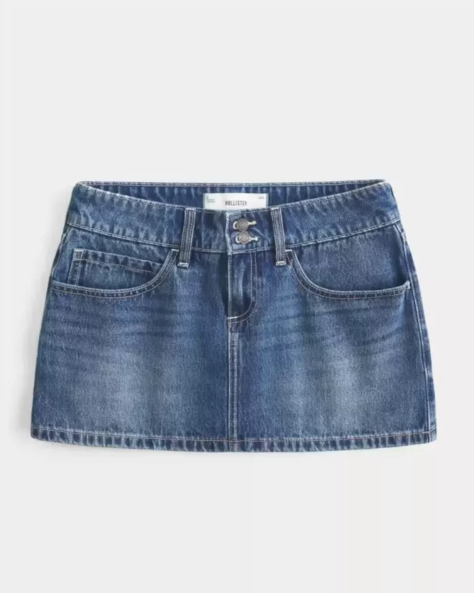 Low-Rise Dubbade Denim Mini Skort Low-Rise Dubbade Denim Mini Skort
