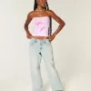 Low-Rise Justerbar Midja Lätt Tvätta Baggy Jeans Low-Rise Justerbar Midja Lätt Tvätta Baggy Jeans