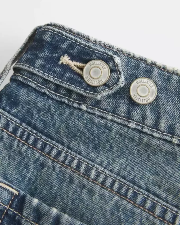 Low-Rise Justerbar Midja Medium Wash Baggy Jeans Low-Rise Justerbar Midja Medium Wash Baggy Jeans