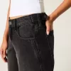 Low-Rise justerbar midja tvättade svarta baggy jeans Low-Rise justerbar midja tvättade svarta baggy jeans