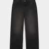Low-Rise justerbar midja tvättade svarta baggy jeans Low-Rise justerbar midja tvättade svarta baggy jeans