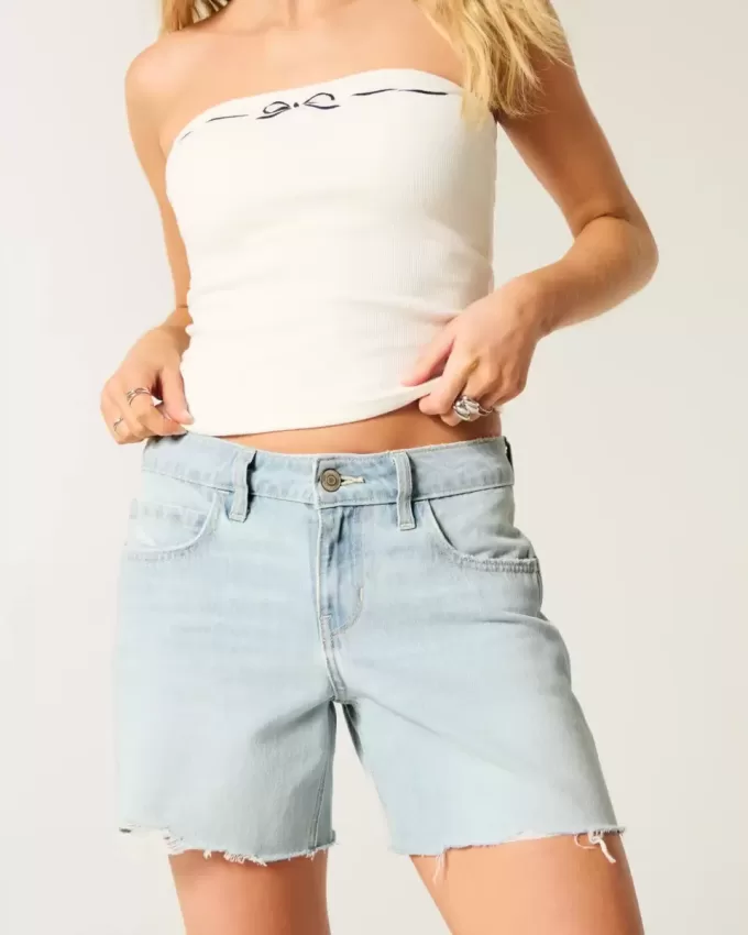 Low-Rise Light Wash Baggy jeansshorts 5″ Low-Rise Light Wash Baggy jeansshorts 5″