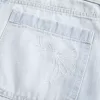 Low-Rise Light Wash Bow Graphic Baggy Jort Low-Rise Light Wash Bow Graphic Baggy Jort