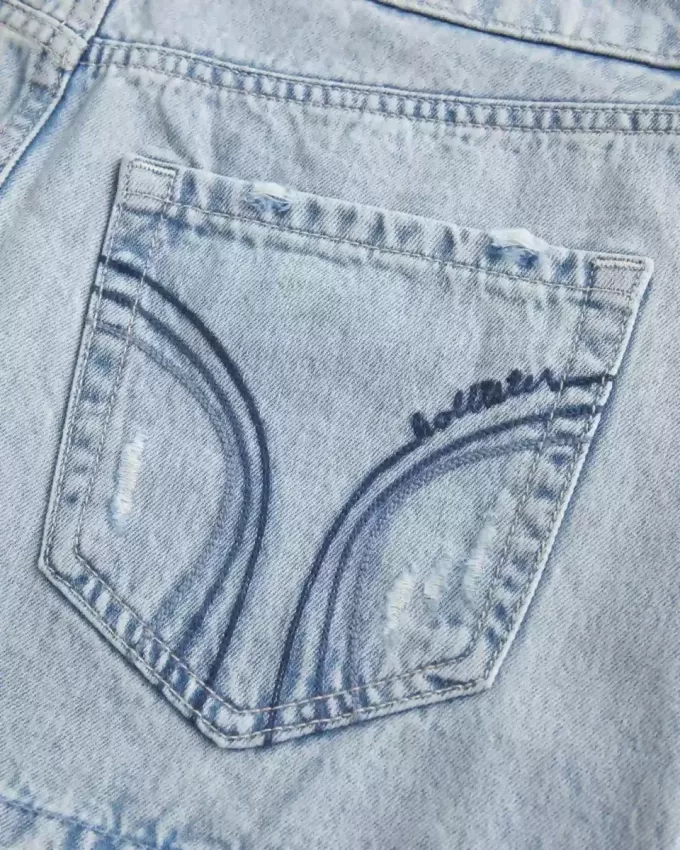 Low-Rise Light Wash Denim Mini Skort Low-Rise Light Wash Denim Mini Skort