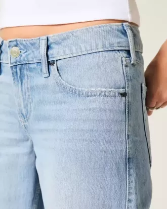 Low-Rise Light Wash Dubbade rosetter Baggy jeans Low-Rise Light Wash Dubbade rosetter Baggy jeans