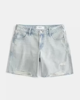 Low-Rise Light Wash Justerbart midjeband Baggy Jort
