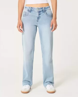 Low-Rise Light Wash Relaxed Straight Jeans Low-Rise Light Wash Relaxed Straight Jeans