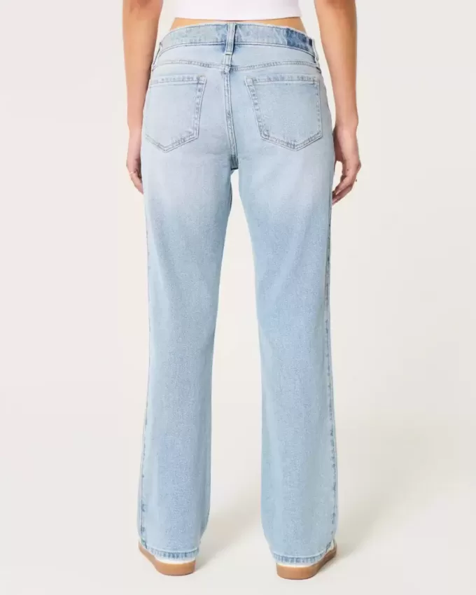 Low-Rise Light Wash Relaxed Straight Jeans Low-Rise Light Wash Relaxed Straight Jeans