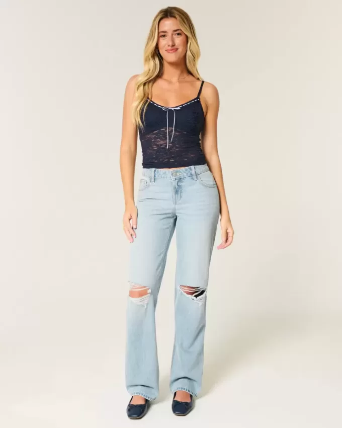 Low-Rise Light Wash Ripped Loose jeans Low-Rise Light Wash Ripped Loose jeans