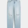 Low-Rise Light Wash Ripped Loose jeans Low-Rise Light Wash Ripped Loose jeans