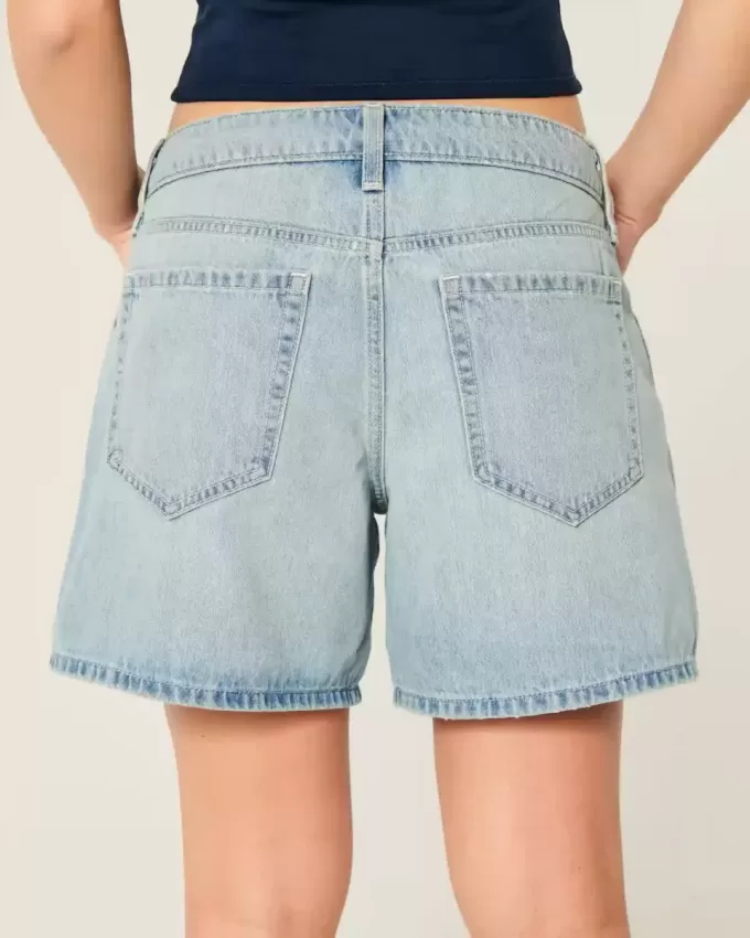 Low-Rise Light Wash Vikbar midja Baggy jeansshorts 5″ Low-Rise Light Wash Vikbar midja Baggy jeansshorts 5″
