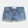 Low-Rise medeltvätt shortie i denim Low-Rise medeltvätt shortie i denim