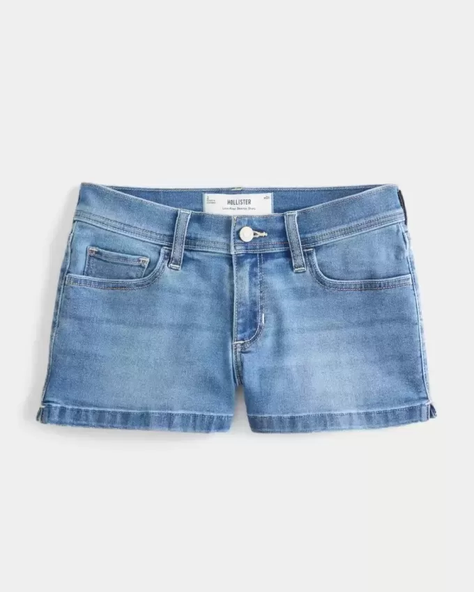 Low-Rise medeltvätt shortie i denim Low-Rise medeltvätt shortie i denim