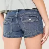 Low-Rise medeltvätt shortie i denim Low-Rise medeltvätt shortie i denim