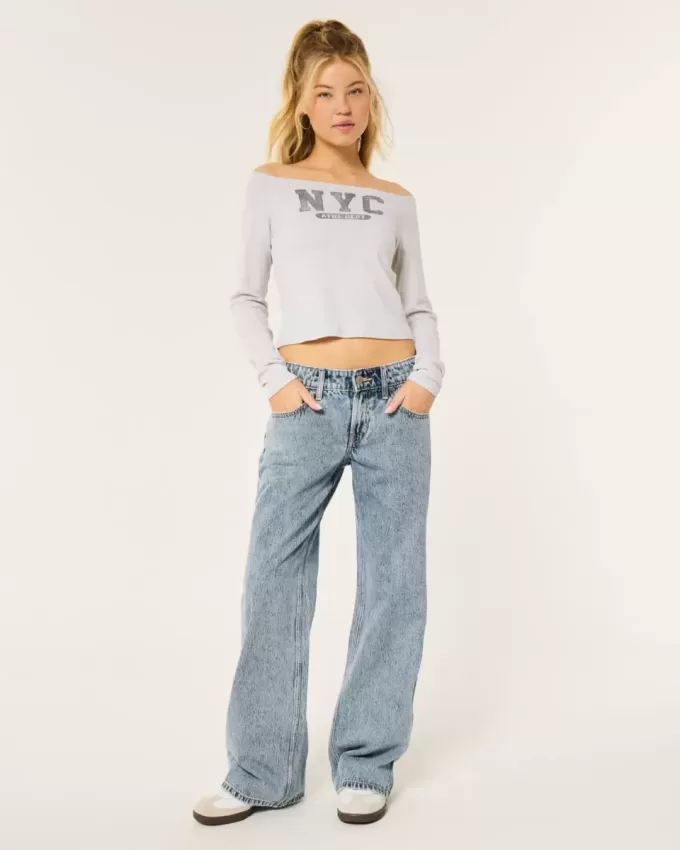 Low-Rise Medium Wash Baggy Jeans Low-Rise Medium Wash Baggy Jeans