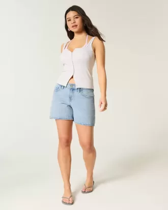 Low-Rise Medium Wash Baggy jeansshorts 5″