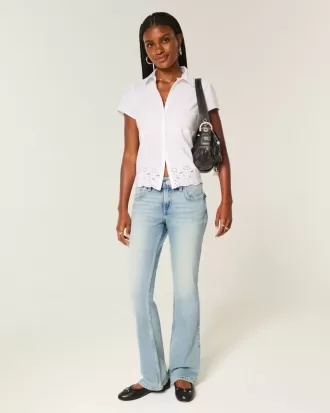 Low-Rise Medium Wash Broderade Butterfly Bootcut Jeans Low-Rise Medium Wash Broderade Butterfly Bootcut Jeans