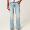 Low-Rise Medium Wash Broderade Butterfly Bootcut Jeans