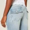 Low-Rise Medium Wash Broderade Butterfly Bootcut Jeans