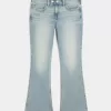 Low-Rise Medium Wash Broderade Butterfly Bootcut Jeans