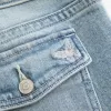 Low-Rise Medium Wash Broderade Butterfly Bootcut Jeans
