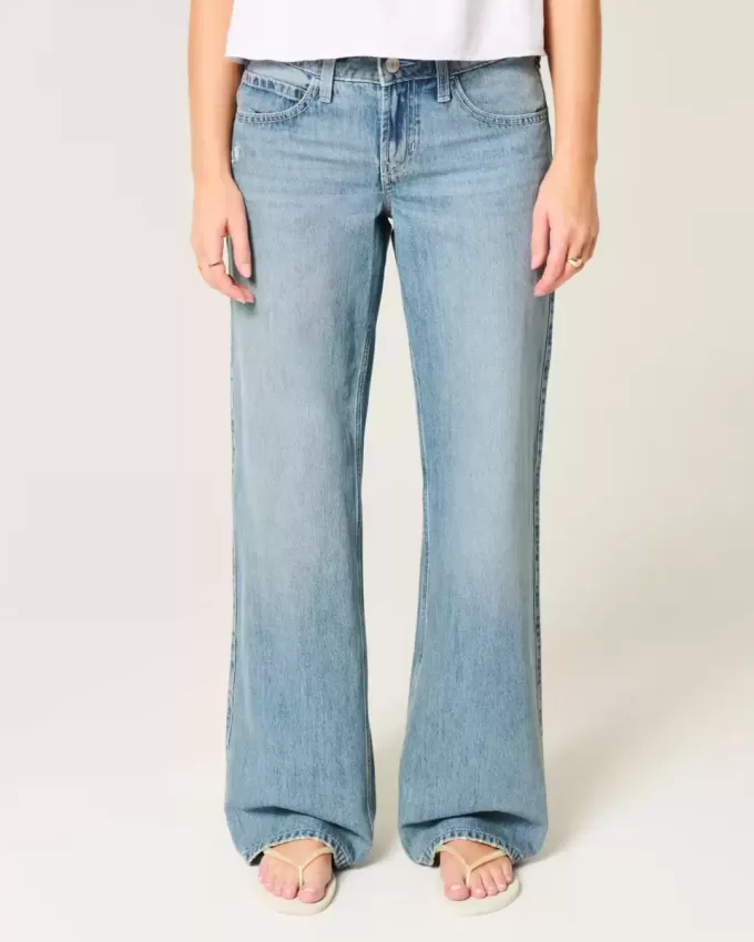 Low-Rise Medium Wash Butterfly Graphic Baggy Jeans Low-Rise Medium Wash Butterfly Graphic Baggy Jeans
